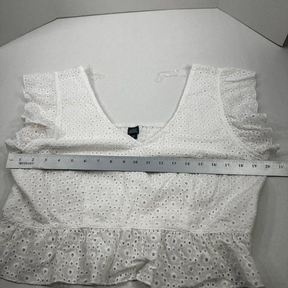 Wild Fable Women's Size XXL V-Neck Floral Bohemian Top White New With Tags - Picture 9 of 12